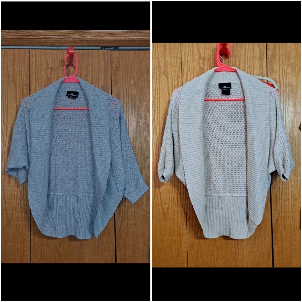 💙It's Our Time small Knit short sleeve cardigans gray/cream